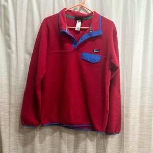 Patagonia pullover. Size M. More of a dark pink than red.